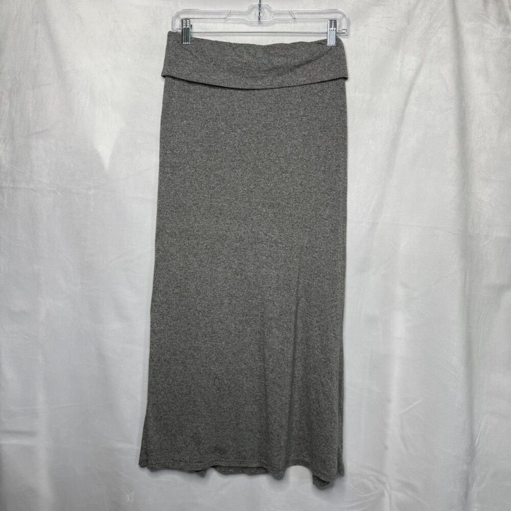 Gray Fold Over Maxi Skirt